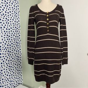 Juicy Couture Long Sleeved Brown Sweater Dress wool + cashmere blend